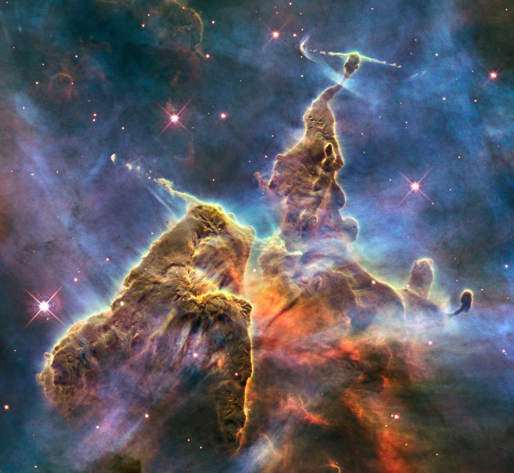 Carina Nebula photographed by the Hubble Telescope.